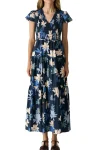 POL CLOTHING Dresses-SAVOY SHIRRED DRESS PRINT