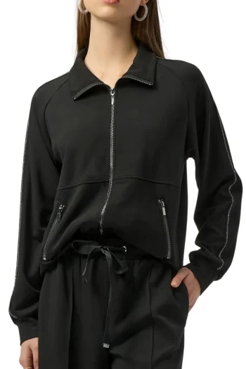 JOSEPH RIBKOFF Jackets-SCUBA JERSEY JACKET BLACK