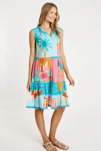 LULA LIFE Dresses-SERAPHINA S/LESS DRESS MIST