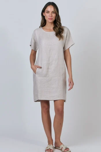 NATURALS BY O AND J Dresses-SHIFT DRESS DUNE
