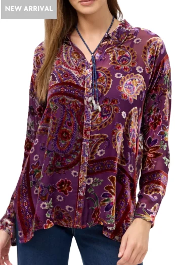 JOHNNY WAS Shirts-SLIM AUDREY COLLARED SHIRT MULTI