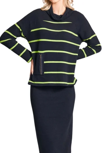 PERUZZI Jumpers-SOLID SHOULDER STRIPE KNIT NAVY