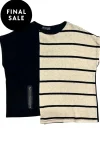 PERUZZI Tops-STRIPE SLEEVELESS TOP SAND