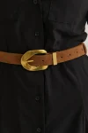 ANGELS WHISPER Belts-SUEDE CHAIN BUCKLE BELT TAN
