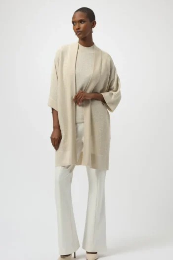 JOSEPH RIBKOFF Jackets-SWEATER KNIT COVER-UP BIRCH