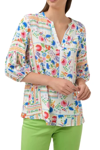 TINTA Tops-TALIDA V NECK TOP OFF-WHITE