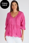 LULA SOUL Tops-TAYLOR TOP PINK