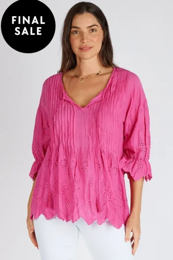 LULA SOUL Tops-TAYLOR TOP PINK