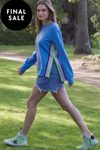 EST 1971 Tracksuits|Track Tops-TRIM SIDE SWEAT CORNFLOWER