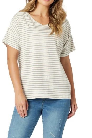 THREADZ T Shirts-TYLA STRIPE TEE