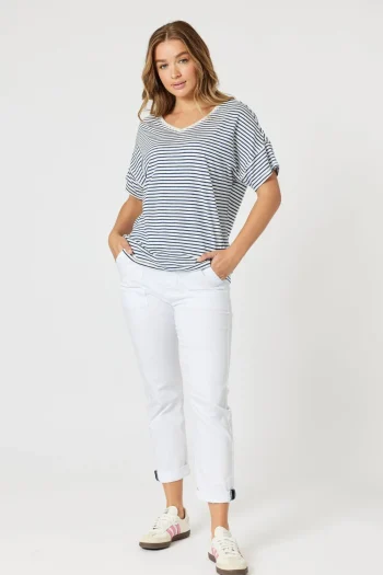 THREADZ T Shirts-TYLA STRIPE TEE