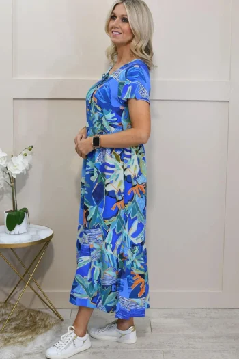 DOLCEZZA Dresses-V NECK DRESS PALMETTO