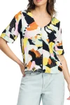 POM Tops-V NECK PARADISE TOP PRINT