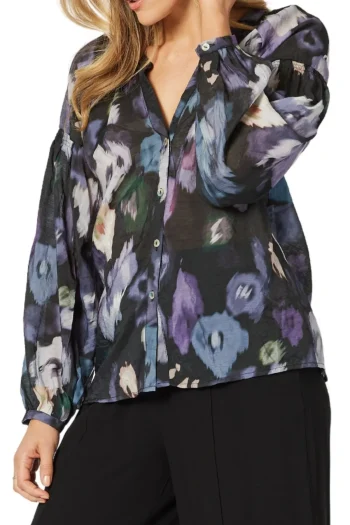 HAMMOCK AND VINE Shirts-VENICE PRINT SHIRT AMETHYST