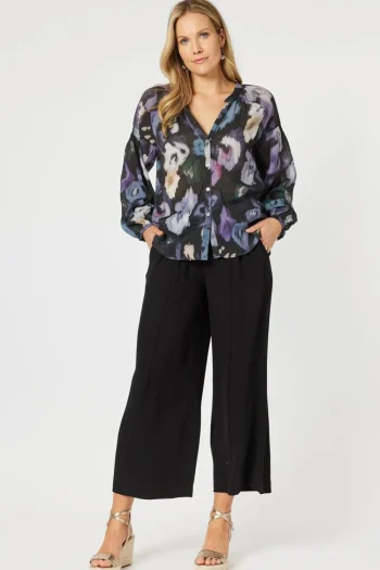 HAMMOCK AND VINE Shirts-VENICE PRINT SHIRT AMETHYST