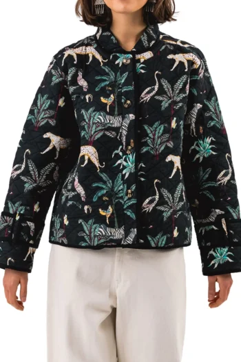 LOLLYS LAUNDRY Jackets-VIOLALL QUILTED JACKET WASHED-BLACK