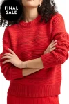 TOORALLIE Jumpers-WAVEY KNIT RED