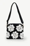 SASSYDUCK Bags-WILD ROSE XBODY BAG BLACK-WHITE