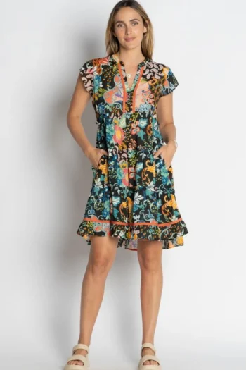 LULA LIFE Dresses-YARA TIERED DRESS BLACK